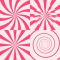 Set of pink sun rays background. Vector Royalty Free Stock Photo