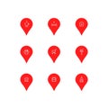 Set of pinpoint icons for city map