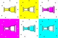 Set Pipe adapter icon isolated on color background. Plumbing pipeline parts of different shapes. Vector Royalty Free Stock Photo