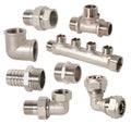 Set of pipe fittings connection for industry. Royalty Free Stock Photo