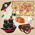 Set of pirate attributes Royalty Free Stock Photo