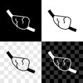 Set Pirate eye patch icon isolated on black and white, transparent background. Pirate accessory. Vector