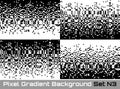 Set of Pixel Abstract technology gradient horizontal backgrounds. Business black white mosaic backdrops failing pixels. Royalty Free Stock Photo