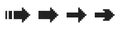 Set of pixel arrows. Collection of black cursors. 8-bit pointers. Vector illustration Royalty Free Stock Photo