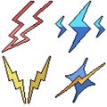 pixel art isolated lightning symbol