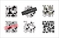 Set of Pixel censored signs. Censor bar concept. Censorship rectangle. Art desing. Royalty Free Stock Photo