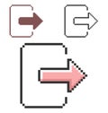 Set of pixel chain icons