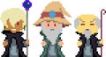 Set of pixel characters in art style