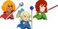 Set of pixel characters in art style Royalty Free Stock Photo