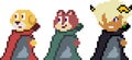 Set of pixel characters in art style