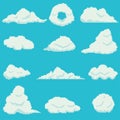 Set of 12 pixel clouds