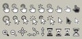 Set of pixel computer mouse cursor icons Royalty Free Stock Photo