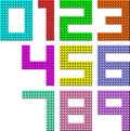 Set of pixel digit numbers. Vector illustration Royalty Free Stock Photo