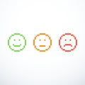 Set of pixel emoticon icons