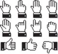 Set of Pixel Hand Cursors