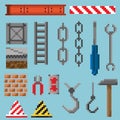A set of pixel objects and tools