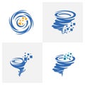 Set of Pixel Tornado logo vector template, Creative Twister logo design concepts, icon symbol