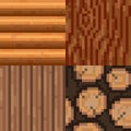 Set of pixel wooden textures