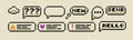 A set of pixels elements. Y2k trendy stickers. Mood of 90's aesthetics. 8-bit retro style vector illustration. Neon