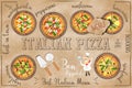 Pizza Menu in Kraft Style