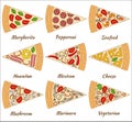 Set of pizza pieces Royalty Free Stock Photo