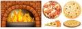 Set Of Pizza And Stone Oven