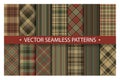 Set plaid pattern seamless. Tartan patterns fabric texture. Checkered geometric vector background. Royalty Free Stock Photo