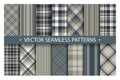 Set plaid pattern seamless. Tartan patterns fabric texture. Checkered geometric vector background. Royalty Free Stock Photo