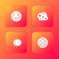 Set Planet Earth, Asteroid, Eclipse of the sun and Venus icon. Vector Royalty Free Stock Photo