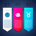 Set Planet Earth, Asteroid and Taurus zodiac. Business infographic template. Vector Royalty Free Stock Photo