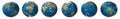 Set of Planet Earth view to different continents and oceans, 3d rendering illustration