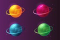 A set of planets for the game or app design. Vector illustration. Royalty Free Stock Photo