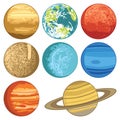 Set with planets of the solar system Royalty Free Stock Photo