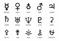 Set of planets symbols