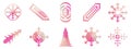 Set of plants, flower, star, arrow, snowflake, shape isolated icon vector illustration, abstract background texture pattern design