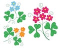 Set of plants with flowers - vector