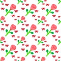 set of plasicine pink rose bouquet saemless wallpaper background plasticine concept love ,celebration , congratulation , on white