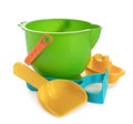 Set of plastic beach toys Royalty Free Stock Photo