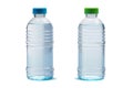 Set of plastic bottles with lids isolated on white background. bottled water mockup Royalty Free Stock Photo