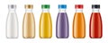 Set of Plastic Bottles with non-transparent drinks. Royalty Free Stock Photo
