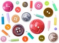Set of plastic color different buttons isolated Royalty Free Stock Photo