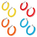 Set of plastic colorful earrings Royalty Free Stock Photo