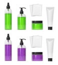 Set of Plastic container for cream spray, gel and shampoo