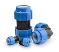 Set of plastic fittings isolated