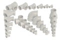 Set of plastic fittings for water pipeline Royalty Free Stock Photo
