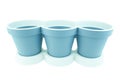 Set of plastic flower pots isolated on a white background Royalty Free Stock Photo