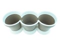 Set of plastic flower pots isolated on a white background Royalty Free Stock Photo
