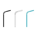 Set of plastic straw icon isolated on white background Royalty Free Stock Photo