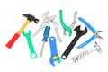 Set of plastic toy tools Royalty Free Stock Photo