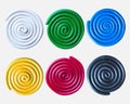 Set of plasticine colorful spirals